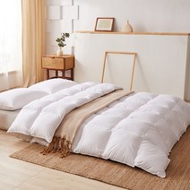 오리털이불 다운 KDJEIKZ100 % 코튼 화이트 구스 다운 충전 겨울 럭셔리 담요 두껍고 따뜻한 침구 초대형