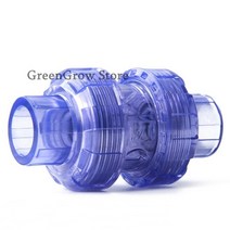 투명 UPVC 플랩 체크 밸브 수족관 탱크 PVC 유니온 조인트 산업용 물 파이프 비 리턴 1 개 20 63mm, Inner Dia 25mm_Transparent
