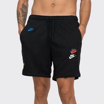 나이키 반바지 테리 Short 멀티 로고 쇼츠 데일리 반바지 Triple 로고 도톰한 면 반바지 검정