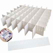 DIY 플라스틱 그리드 서랍 칸막이 12개 화이트 조절가능 양말 속옷 드레서 정리함 고정 보관