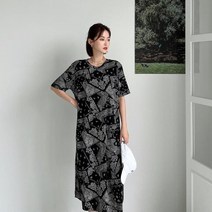 브이와이 VY 여자 사이드슬릿 그런지 봄여름 롱원피스