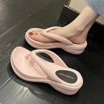 굽있는 여성 쪼리 슬리퍼 휴양지 해변 스트랩 슈즈