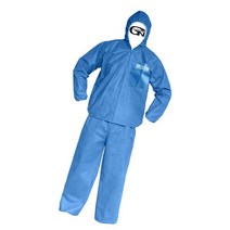 가드맨 PP 투피스 작업복 2XL 하늘색 발수 청소 방진