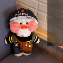 PKTOYS DIY 행운 만화 귀여운샐리 말하는 빵빵덕오리 인형 옷 애착인형 크리스마스 명절 선물, 카우보이 벨트 바지 카우보이 모자 검은, 흰 오리 [사랑한다고 말하세요]
