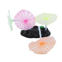 산호석 어항바닥재 돌 장식 형광 인공 산호초 빛나는 연꽃 잎 버섯 빛나는 돌 수족관, 연잎