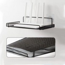 FANSDA 1+1 무타공 공유기 셋탑박스 거치대, 1+1 블랙 셋탑박스 거치대