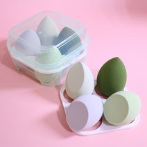 핑거 하이드로 퍼프 세척 4 개/상자 패션 메이크업 블렌더 화장품 스폰지 재단 파우더 도구, 1 건, Green Mix-green Box