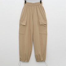 9109 (국내산) 여성 가을 면 카고 조거 스트링 건빵 통 일자 바지 밴딩 팬츠 배기