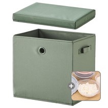 한샘 샘 폴리 수납바스켓 (대) 뚜껑포함 수납박스, 05.샘폴리바스켓(대)딥그린+뚜껑+가쯔