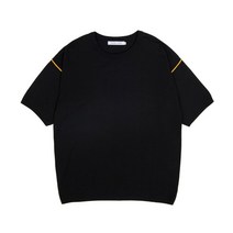커스텀어클락 암홀 컬러레이션 숏슬리브 크루넥 니트 블랙 ARMHOLE COLORATION SHORT S리 VE CREW NECK KNIT BLACK