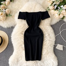 5컬러 오프숄더 슬림 니트 미니 원피스 봄 여름 휴가 비치 바캉스 해변 여자 여성 심플 캐주얼 빈티지 GH44-371