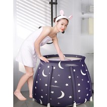 항아리튜브욕조 접이식 욕조 1인용 반신욕 스파 나만의 힐링 홈스파 이동식접이식욕조 반신욕조 사우나 스파 욕조 수영장 놀이 반신욕, 덮개 커버 세트