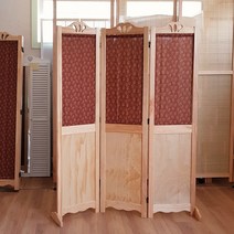 가구야히메 원목 인테리어 패브릭 파티션 가림막 가리개, 패브릭 패널 3단 내추럴