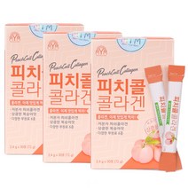 피치콜 콜라겐 스틱형 복숭아맛 30포 저분자콜라겐 피쉬콜라겐 먹는콜라겐 비타민C 히알루론산 함유, 3박스