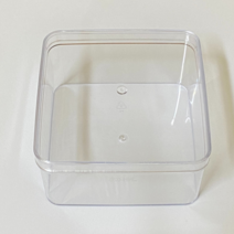 플라스틱 보틀케이크 티라미수 정사각 대형용기   뚜껑포함 480ml, 1개입