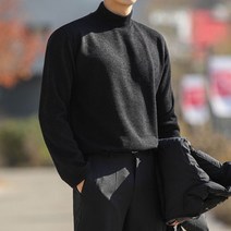 맨타임 남성용 And 엠보 반폴라 소프트 니트 고급형 긴팔 티셔츠