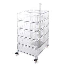 투명 트롤리 협탁 이동식 서랍장 수납장 5단