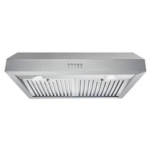 COSMO UC30 76 2cm 캐비닛 아래 덕트 주방 오버 스토브 통풍구 3단 속도 팬 영구 필터 스테인리스 스틸 LED 조명 76