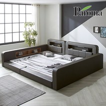 파로마 테일 가드 패밀리침대+독립매트리스 저상형침대, 모카그레이