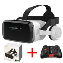 VR Shinecon G04BS 무선 블루투스 헤드셋 버전 가상현실 안경 3D 고글 골판지 헬멧 스마트폰, 05 VR With Controller E