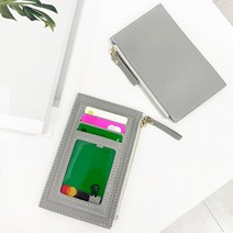 (1+1) 치키티타 심플 슬림 포켓 여자 남자 명함 동전 카드지갑 지퍼형