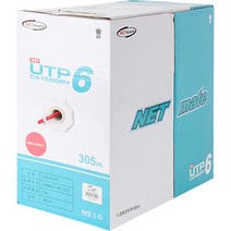 NETmate CAT.6 UTP케이블 NMC-UTP24T (305M) /비차폐 트위스티드 페어(UTP)/미터(m) 별로 길이 표기/단선, NMC-UTP27T (레드)