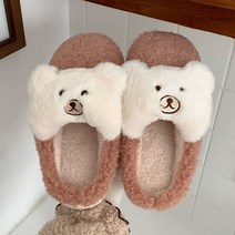 제니플라츠 밍크 베어 털실내화