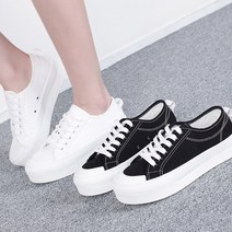 준디자인 4cm 국산 굽있는 통굽 키높이 캔버스화 여성 캠퍼스화 무지 스니커즈 캠퍼스 운동화 퍼셀 굽높은 연예인 신발 슬립온 흰색 명품 여자 치마에 어울리는 원피스에 옐로우