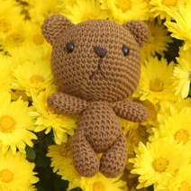 코바늘하나면돼 키링베어인형 4 DIY패키지 인형만들기 아미구루미 코바늘 손뜨개 태교뜨개, 브라운