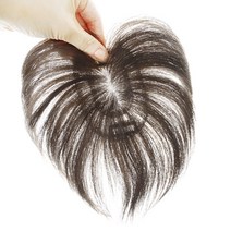 [W2027] 슈퍼망 불파트 가르마형 정수리 부분가발 여름가발, 긴머리-자연갈색, 1개