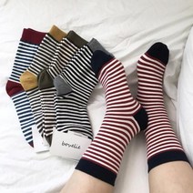 보블리에 [5color] 쫀쫀 스트라이프 배색 양말
