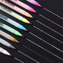 육오빠 화이트 컬러 젤펜 다꾸펜 캘리그라피 펜 젤리 다이어리 수성 잉크 드로잉 흰색 데코, 블루