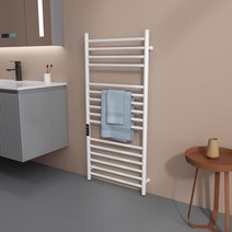 욕실건조기 화장실 난방기 전기 랙 수건 욕실 장비 스테인레스 온도 시간 스마트 홈 온수 레일 난방 1701, 13.White 115cmX48cm - 미국 - 오른쪽