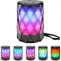 조명이있는 LED 휴대용 블루투스 스피커 LFS 야간 조명 방수 색상 변경 iPhone 용 마이크 TF 카드 TWS 지원 삼성 Samsung 게이밍 Christmas (멀티), Multi