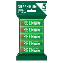 일본 롯데 GREEN GUM 그린껌 9장입 x 5개