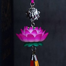 연꽃 차걸이 걸이 현관문 장식 팬던트 불교 모빌 차량용 인테리어 용품 소품, 1단연꽃, 본상품선택