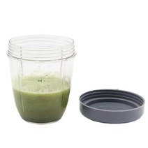 호환용 믹서기 부품 블렌더 컵 및 플랫 뚜껑 교체 부품 Nutribullet Juicer 600W 900W 18OZ 호환, 01 1