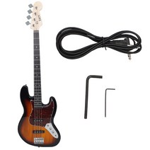 전동렌치 전문 4 현 전기베이스 기타 레드 20 프렛 사펠리 현악기 연결 케이블 렌치 포함, 02 Sunset Electric Bass