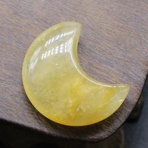 애완돌 반려돌 천연 석재 크리스탈 스파링 거친 돌 비 다공성 달 모양 홈 품 보석 절묘한 선물 크기 30mm, [01] 1pcs, [06] Yellow Jade