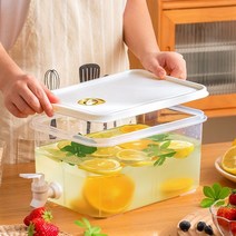 탄산음료디스펜서 대용량 차가운 주전자 냉장고 수도꼭지 레모네이드 병 drinkware, 3리터