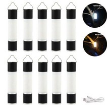 빈티지 LED 캠핑랜턴 차박 낚시등 작업등 실내등 1-10pcs usb 충전식 교수형, 10pcs 블랙
