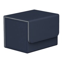 PU 가죽 카드 케이스 트레이딩 카드 주최자는 최대 130개의 스토리지 홀더를 보유합니다., 95x69x70mm, 네이비 수평