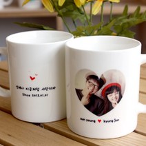 쪼물샵 하트프레임 1컷 포토 머그컵 주문제작