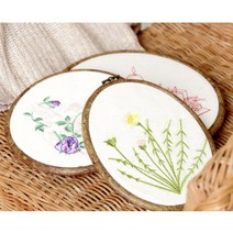 혜인천 타원형 수틀 액자_내경 12X16.5cm