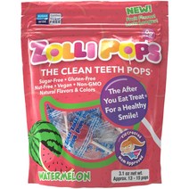 졸리팝 클린 티스 롤리팝 워터멜론 슈가프리 무설탕 건강사탕 캔디 Zollipops 2팩, watermelon, 2 pack