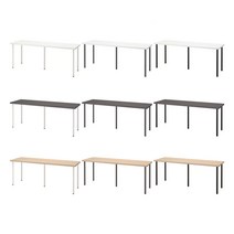 이케아 LAGKAPTEN 락캅텐 / ADILS 아딜스 대형테이블200cm+다리5개/책상/회의테이블/대형식탁, 참나무+다크그레이_694.176.33