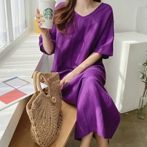 바람솔솔 린넨 반팔 윈피스