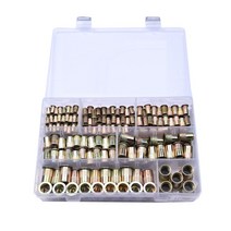 100PCS 리벳 너트 플랫 헤드 세트 M3-M12 팅 멀티 사이즈 코 로케이션 박스 포함, 한개옵션0