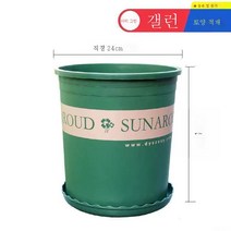 ZZJJC 화분 대전다육플라스틱 특대호 월계다육분재 화분수지갤런 화분, 하이 3갤런 [구경 24cm] 4개담는다., 화분받침(비료 보내기+뿌리가루)함유