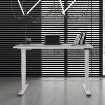 플랜티엠 일반책상 일자형 코너형 높이조절 모션데스크, PMD225E(화이트), A_일자형N(메이플)-W1200